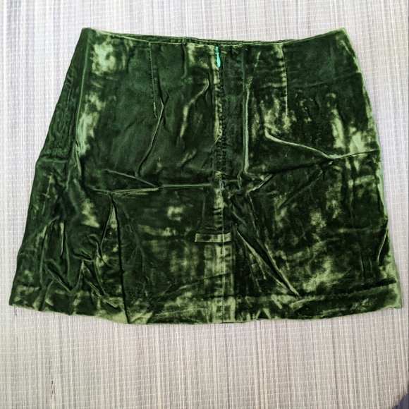Y2K mini mini skirt Talula Babaton size 6/28w Green Crushed Velvet - Picture 1 of 6